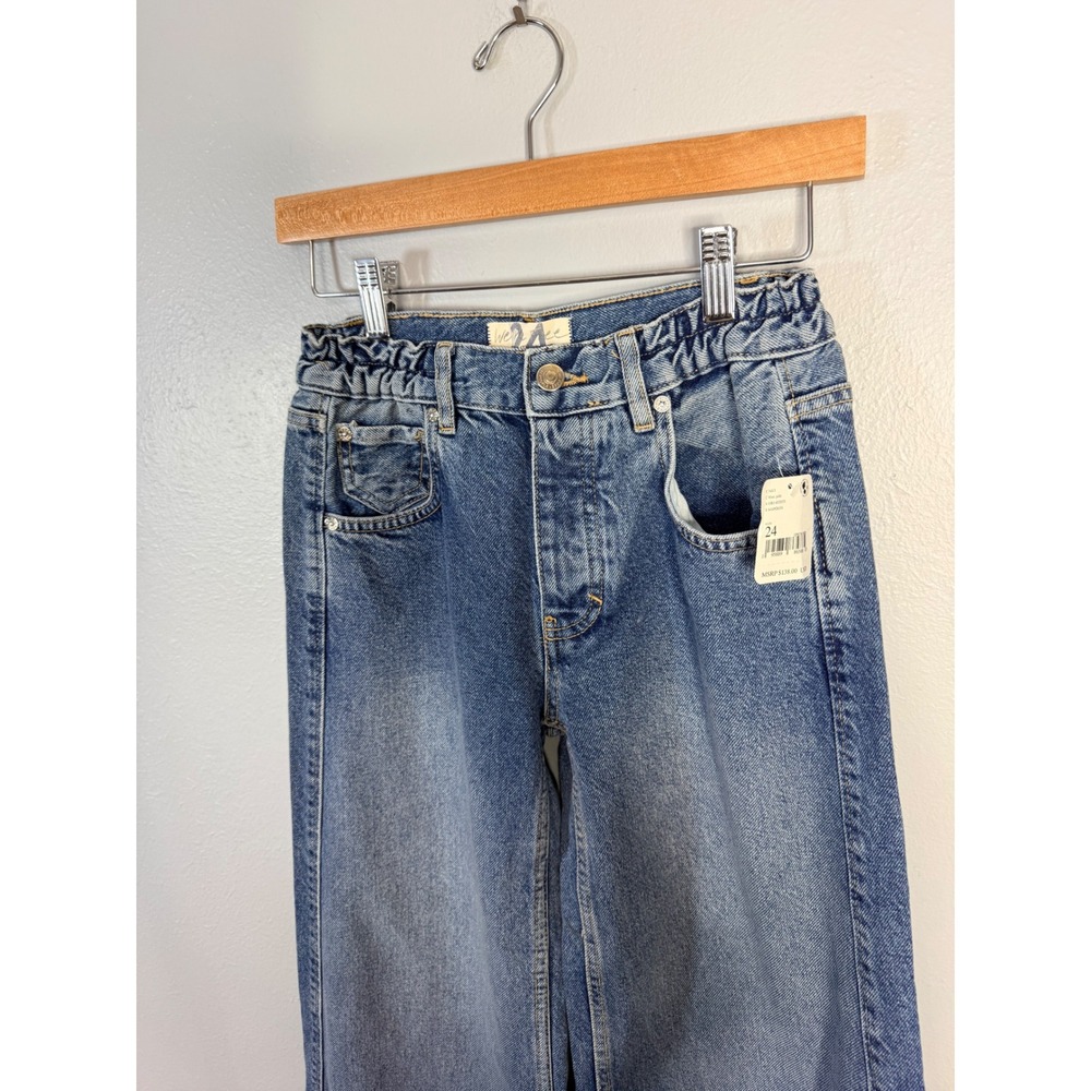 Free People We The Free Lovefool‎ Low Rise Jean Blue Jade Size 24 NWT - Picture 5 of 9